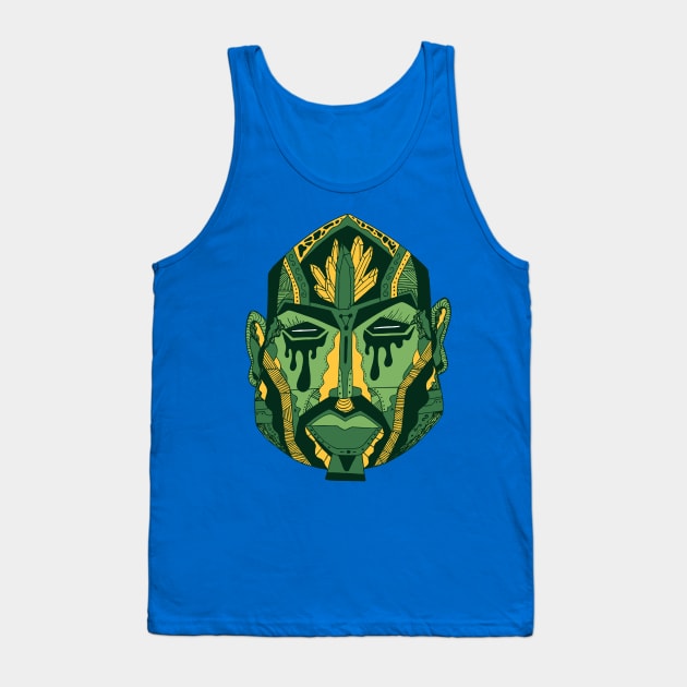 Forrest Green African Mask No 9 Tank Top by kenallouis